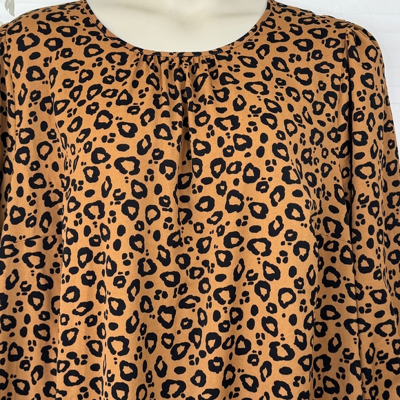 Ava & Viv Womens Brown Animal Print Tunic Tiered Casual Dress Plus Sz. 3X NEW - Picture 4 of 13